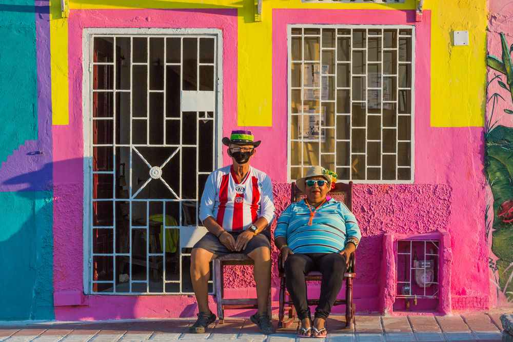 Personas participando del Carnaval de Barranquilla, Atlántico Colombia